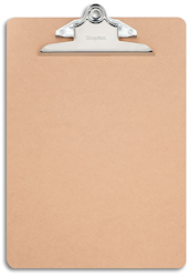 CLIPBOARD, STAPLES, HARDBOARD, LETTER, BROWN LARGE